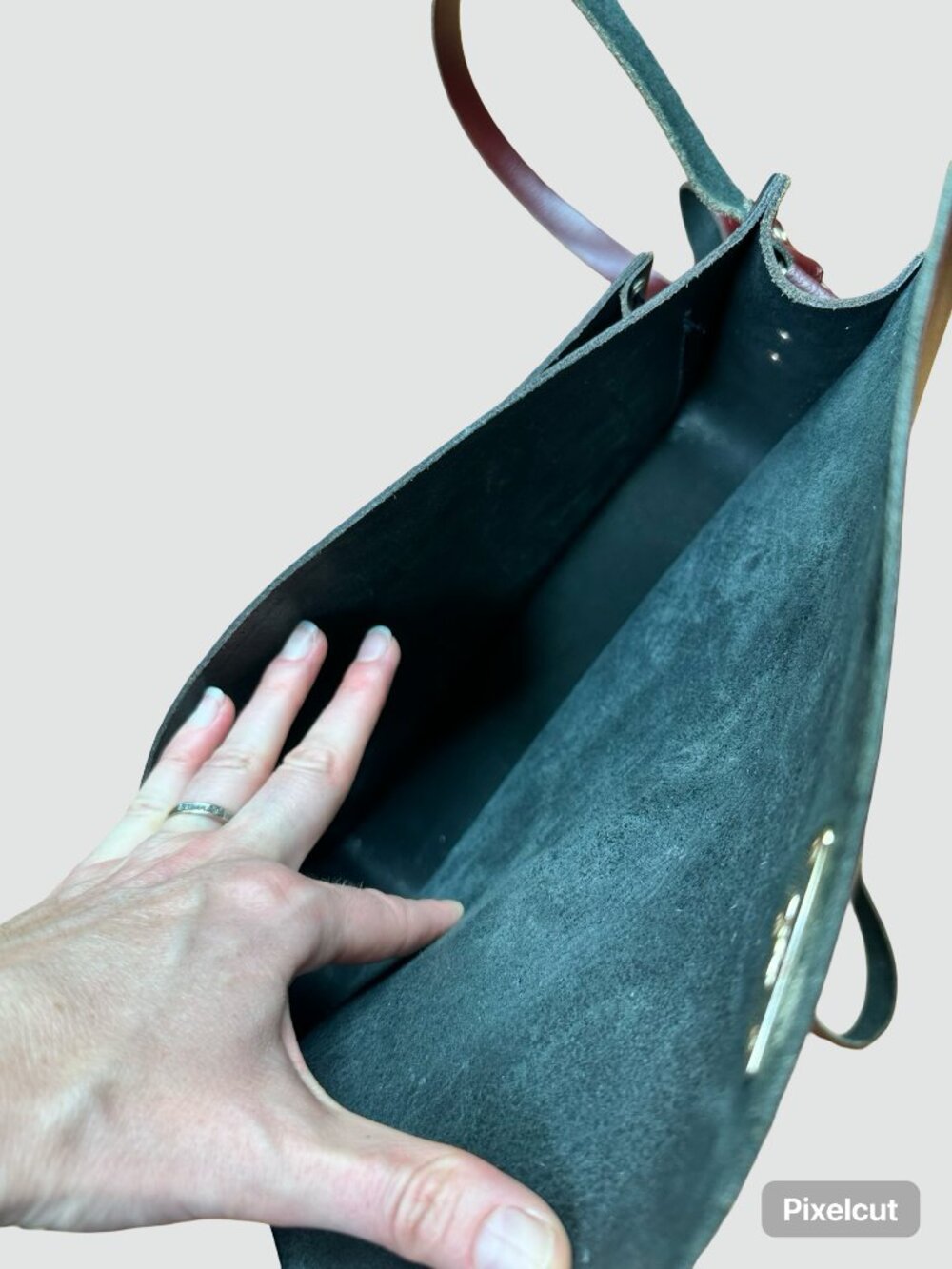 The Cambridge Satchel Company Crossbody Bag, Two Tone Blue and Burgundy Leather - Picture 11 of 13